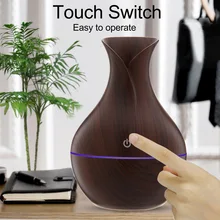 USB Air Humidifier Mini Household Wood Grain Essential Oil Aroma Diffuser Touch Switch LED Humidifier Essential Oil Diffuser
