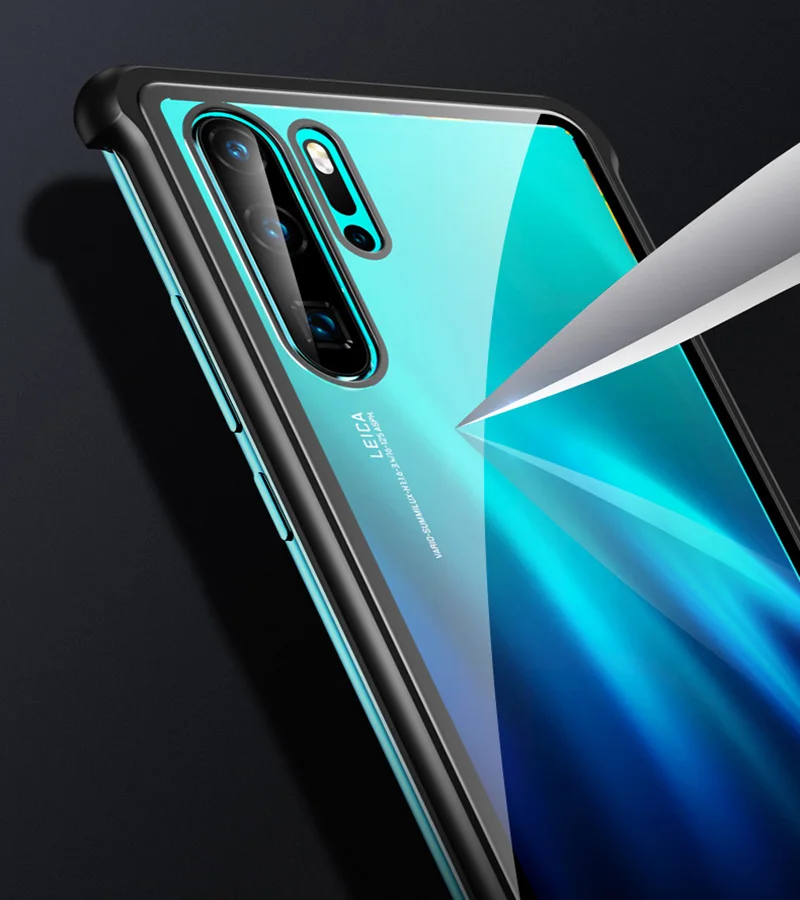 Прозрачное закаленное стекло чехол для mate 20 Nova 5 Pro металлический бампер противоударный чехол для huawei P30 Pro Honor 20 Pro Чехол для телефона
