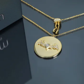 

2019 new arrival Morocco gold bat round necklace brand original elegant delicate necklace women girl