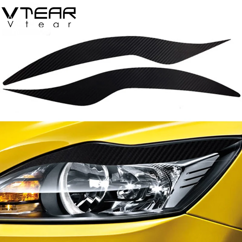 Vtear для форд фокус Ford Focus 2 mk2 стикер фары брови наклейки бровей углеродное волокно