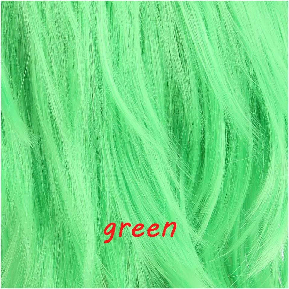 S-noilite леди и джентльмен короткий парик косплей костюм Жаростойкие вечерние красные фиолетовые синтетические волосы - Цвет: Зеленый