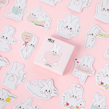 

45 Pcs/box Cute Cartoon Rabbit Mini Sticker Set Decoration Decal Diy Album Scrapbooking Sealing Sticker Kawaii