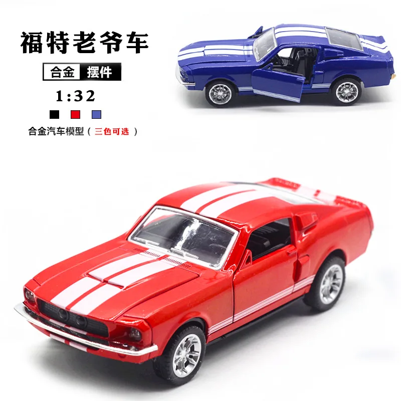 1:32 Alloy Ford Mustang Classic Car Model Children's Toy Car Ornaments Back Car Model Can Open The Door Exquisite Work