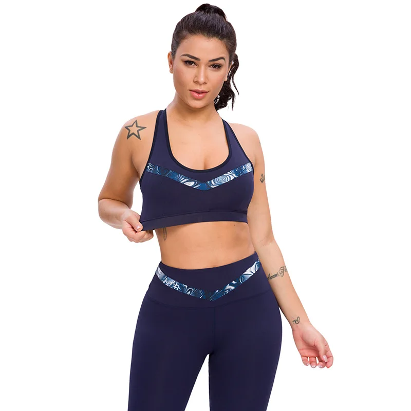 Женский спортивный комплект с бюстгальтером и леггинсами для йоги бесшовный