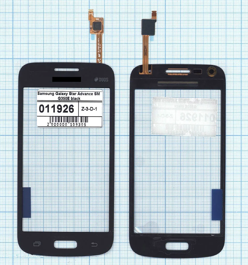 Сенсорное стекло (тачскрин) для Samsung Galaxy Star Advance SM G350E black Диагональ 4.3 480x800 |
