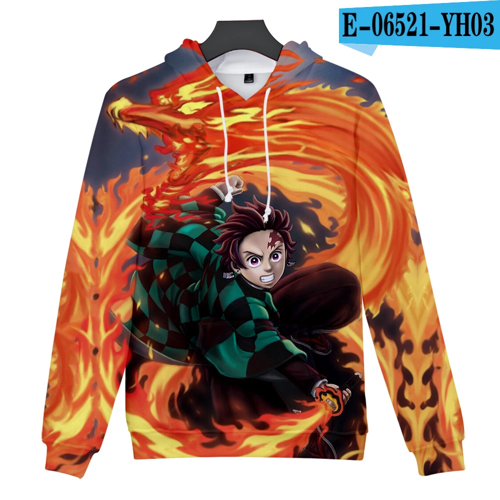 Kimetsu no Yaiba, худи с 3D принтом, повседневный стиль, одежда для женщин/мужчин, Повседневная 3D одежда, тонкая,, горячая Распродажа, удобная, с капюшоном - Цвет: Pictured