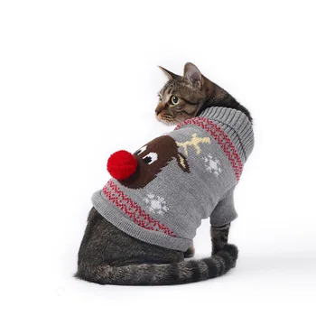 

Cat Clothes Thick Keep Warm Reindeer Sweater Cute Sweater Hairless Cat Clothes British Short Pet Christmas Clothing