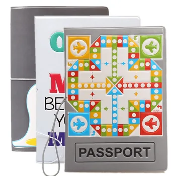 

Creative Flying chess Passport Cover Holder Wallet Bag Travel Accessories Men PU Leather ID Address Portable Boarding Card Case