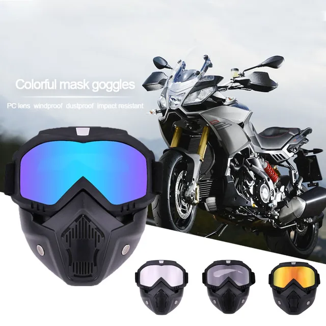 Motorcycle Shark Helmet Goggles Motocross Helmet Glasses Retro Windproof Open face Helmets Goggles Mask