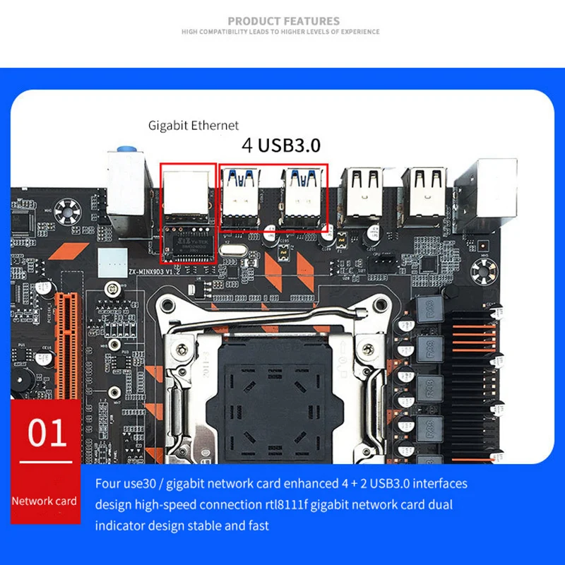 X99 компьютерная материнская плата DDR3 двухканальная память LGA2011 3 Pin E5 CPU