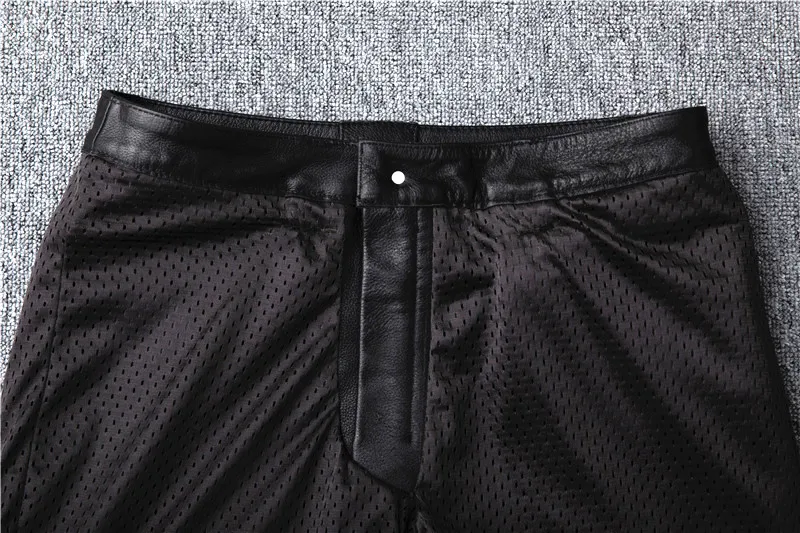 Men's Motorcycle Riding genuine Leather Motorcycle Pants 19