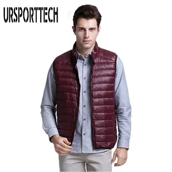 

2019 New Arrival Brand Men Sleeveless Jacket Winter Ultralight Grey Duck Down Vest Male Slim Vest Mens Windproof Warm Waistcoat