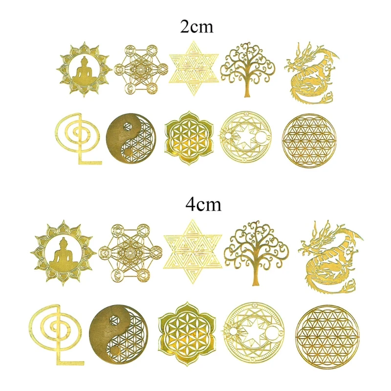 10 adet DIY 7 çakra bakir enerji kulesi orgonit Sticker çiçek hayat ağacı piramit dekor epoksi reçine dolgu reçine el sanatları