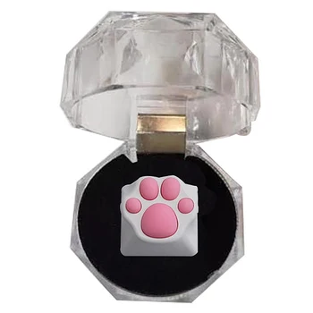 

Cat Claw ESC Keycap PBT + silicone Keycap for Mechanical Keyboard-White&Pink