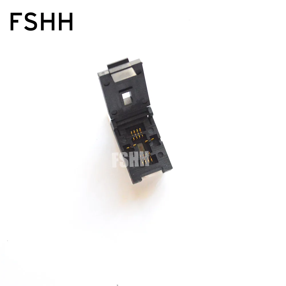 

QFN8 Test Socket WSON8 MLF8 DFN8 Socket(Flip test seat) Pitch=1.27mm Size=6x8mm