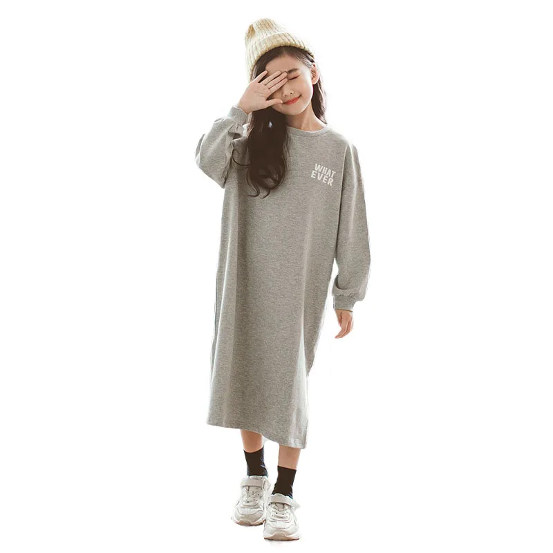 

little big sister clothes age for 2 -18 yrs casual shirt style children dress irregular long dress 2019 new autumn kids frocks