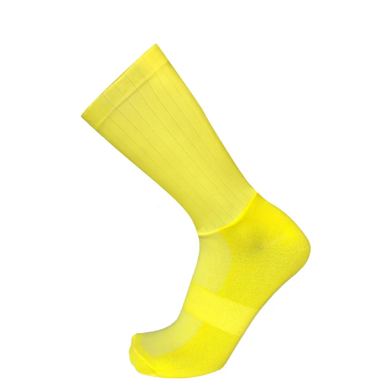 Yellow Новые противоскользящие бесшовные велосипедные носки для езды на велосипеде, соревнования, аэро носки Ntegral, литые высокотехнологичные велосипедные носки - Цвет: Yellow