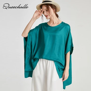 

Women Tops and Blouses Cupro Women 2020 Summer Elegant Blouse Shirt Female Batwing Sleeve Casual Tops 3XL 4XL Plus Size Shirts