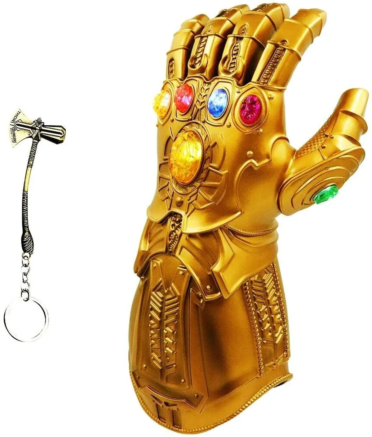 

Halloween Infinity Gauntlet Glove Adult Light Up Infinity Gems Electronic LED PVC Cosplay Costume Prop Thanos Superhero Avengers