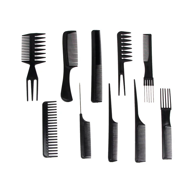 Stylist Anti-static Hairdressing Combs,Multifunctional Hair Design Hair Detangler Comb Makeup Barber Haircare Styling Tool Set A set of 10
