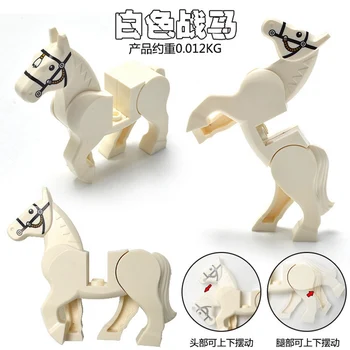 

Locking Military Set White War Horse Building Blocks Animal Toy For Children MPJ091 Arms Model Ww2 Toys Diy Single sale Military