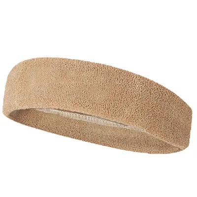 Khaki 19*5,5 см Йога Спорт повязка на голову Хлопок Эластичный Напульсник для женщин и мужчин фитнес футбол пот волосы группа Теннис Волейбол Бег - Цвет: Khaki