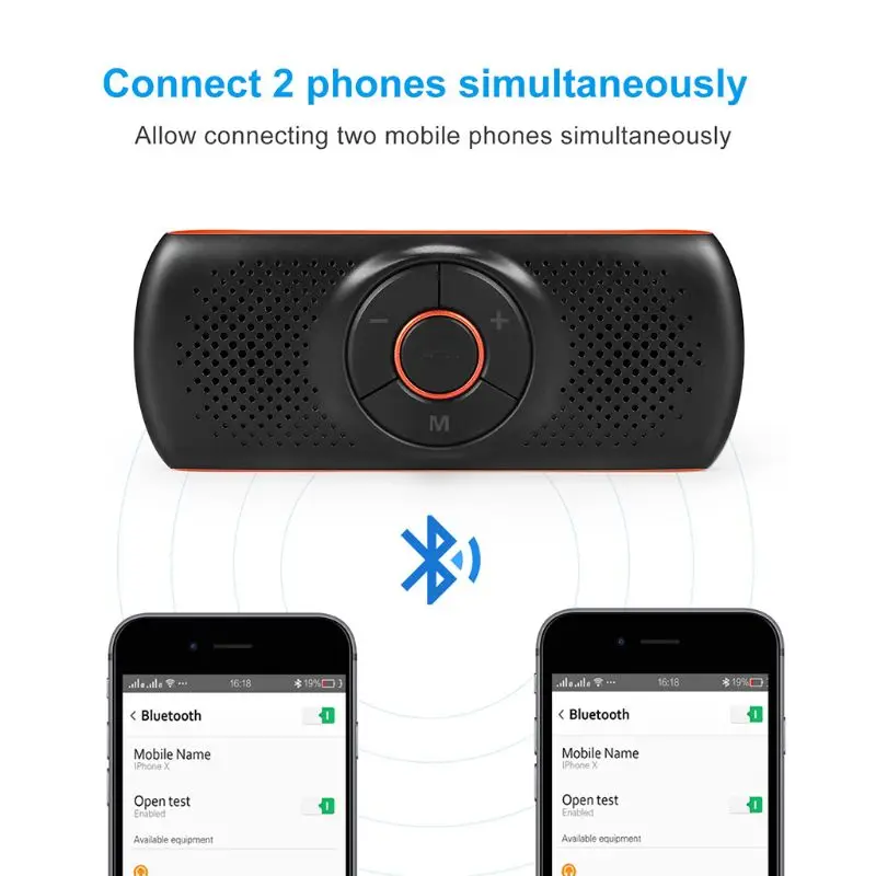 Bluetooth автомобильный динамик беспроводной в автомобиле динамик телефон козырек клип стерео музыкальный плеер Автомобильный комплект