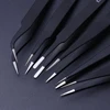 STZ Curved Straight Tweezer Nail Rhinestones Picking Tool Anti-static Tweezers For Eyelash Extensions Nail Accessories ESD10-15 3