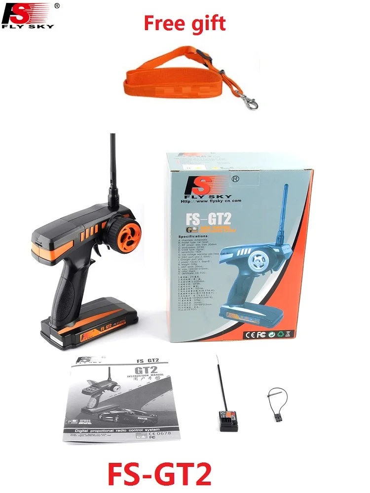 

Flysky FS-GT2 FS GT2 2.4G 2CH Gun RC System Transmitter/Controller With 3 Channels GR3E Receiver For Rc Car Boat Model