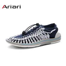 Г., летние мужские сандалии большого размера модная качественная тканая дышащая Повседневная пляжная обувь уличные сандалии для мужчин