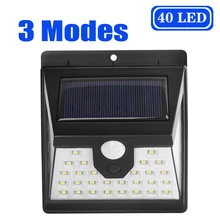 Уличный солнечный светильник 40 светодиодный солнечный светильник водонепроницаемый 3 режима движения PIR датчик уличный светильник для украшения сада