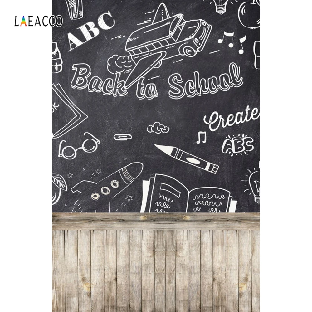 

Laeacco Blackboard Painting Back To School Photography Backgrounds Vinyl Photo Backdrops For Studio Photo Customized Backdrops