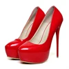 Big Size 41-47 Patent Leather Red Wedding Shoes 2022 Women Round Toe Super High Heels 16cm Pumps Sexy Platform Party Shoes Woman ► Photo 1/6