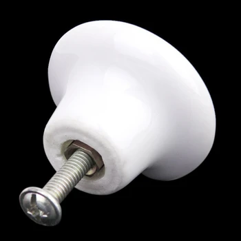 

New 5 x Round Ceramic Cabinet/Drawer/Cupboard/Bin Pull Knobs Handles---White
