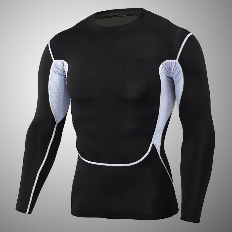 T-Shirt Мужская одежда для фитнеса с 3D принтами, комплект с длинными рукавами для бодибилдинга, облегающий для кожи, термокомпрессионный комплект, набор для тренировки MMA Crossfit Top gear - Цвет: T-Shirt