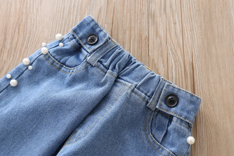 Thunderers/ модные детские джинсы для девочек, джинсовые детские штаны-шаровары весенне-осенняя Повседневная джинсовая одежда для малышей от 24 месяцев до 6 лет