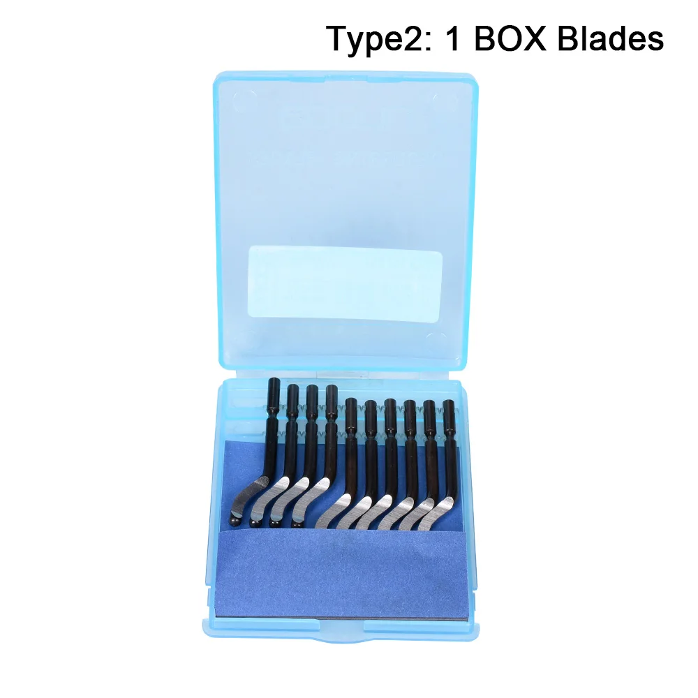 Обрезной нож-скребок Ручка скребок из нержавеющей стали Edge модель PLA ABS волокно ПЭТГ 3d принтер запчасти триммер Набор инструментов - Цвет: 1 BOX Blades