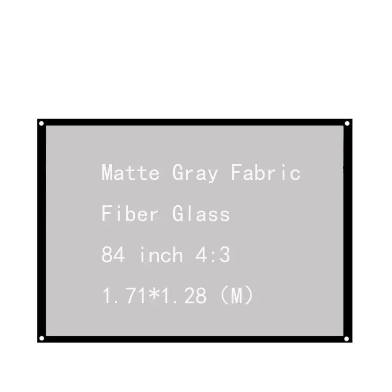 Thinyou Matte Gray Fabric Fiber Glass 84 inch 4:3 LED Projector Screen HD Wall Mounted Screen Canvas Curtain For Home Theater