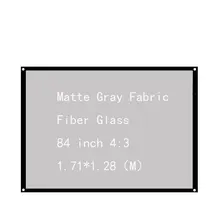 Thinyou Matte Gray Fabric Fiber Glass 84 inch 4:3 LED Projector Screen HD Wall Mounted Screen Canvas Curtain For Home Theater