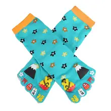 Женские милые носки с пятью пальцами; цветные хлопковые спортивные носки с цветочным рисунком