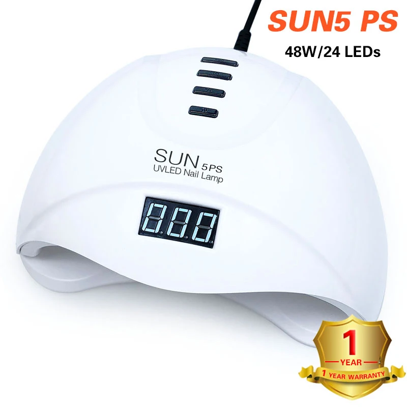 sun 5ps-48W УФ лампа 48 Вт ледяная лампа Сушилка для ногтей для всех гелей лак солнце 5 светильник Сушилка инфракрасное зондирование 10 s/30 s/60 s таймер умный ЖК-дисплей - Цвет: sun 5ps-48W