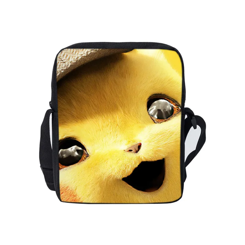 THIKIN Pokemon Detective Pikachu, детские сумки-мессенджеры для мальчиков и девочек, милая сумка через плечо с 3D принтом, школьная сумка для книг - Цвет: as picture