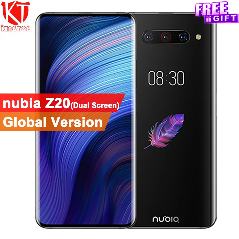 Глобальная версия оригинального мобильного телефона zte Nubia Z20 8G 128G 6,4"+ 5,1" Snapdragon 855 plus 2,96 GHz 4000mAh 3 сзади 48MP сотовый телефон