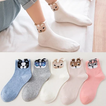 

2019 Autumn And Winter Women Socks Ear Cartoon Animal Series Cute dog kawaii harajuku Style Funny Socks Gifts meias