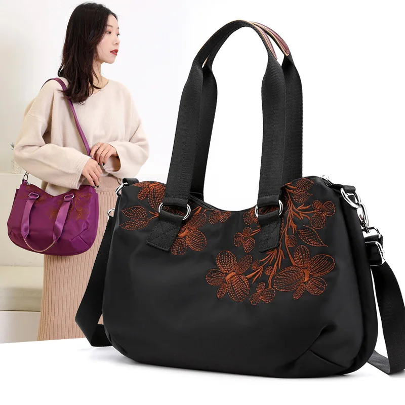 

Embroidered Flower WOMEN'S Bag Large Capacity Casual Versatile Shoulder Oblique Handbag