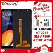 Для samsung Galaxy A7 SM-A750F A750F A750 ЖК-дисплей кодирующий преобразователь сенсорного экрана в сборе Замена для A750FN A750G ЖК-экран