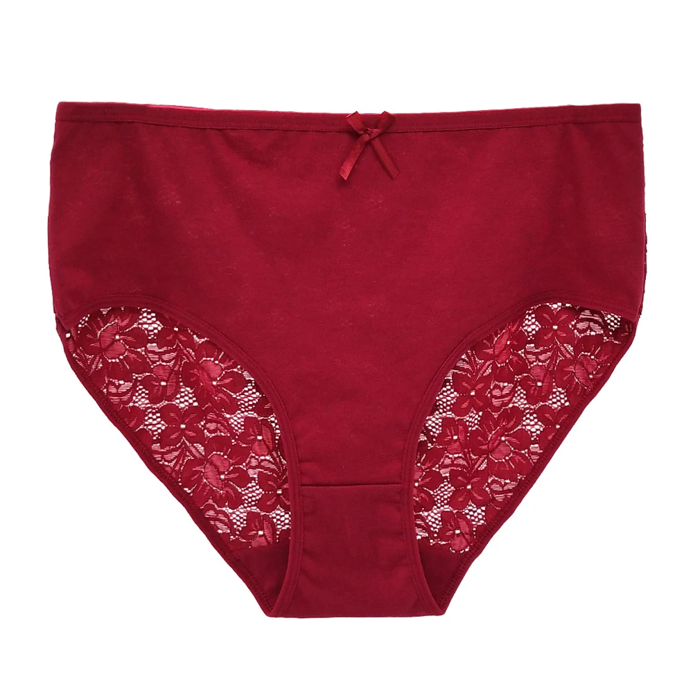 

1pcs Female Panties Cotton Lace Underwear For Women High Rise Briefs For Ladies Lingerie Woman Intimates Underwear BANNIROU