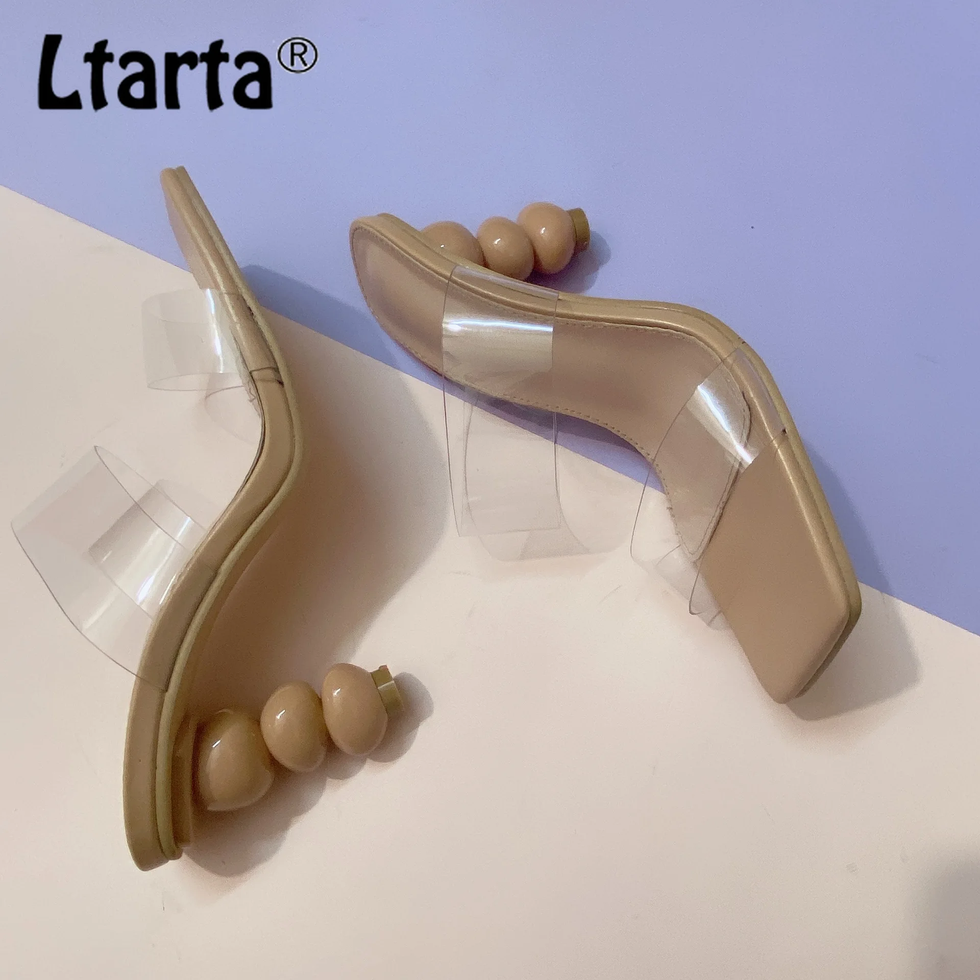 LTARTA/2021 Летние модные босоножки на высоком каблуке Прозрачные женские из ПВХ