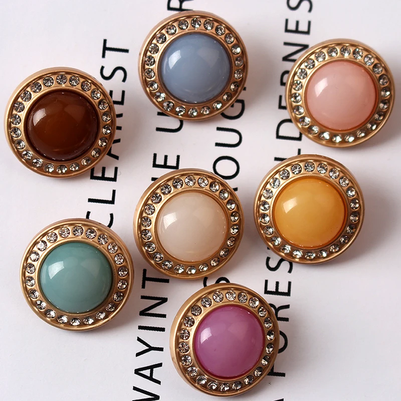 5pcs 25mm 7colors Metal style buttons Alloy garment accessories DIY materials,sewing Accessories wedding craft supplies