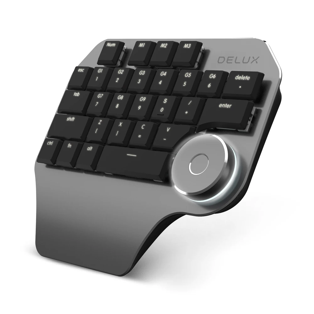  Delux T11 Designer Computer Keyboard With Smart Dial 3 Group Customized Keys Mechanical One Hand Mi